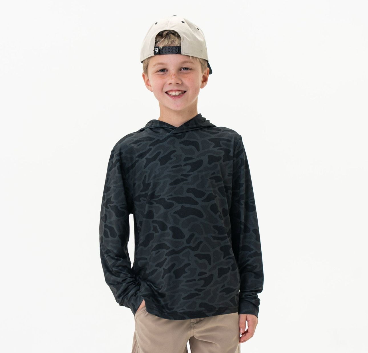 Burlebo Youth Performance Hoodie- Black Camo