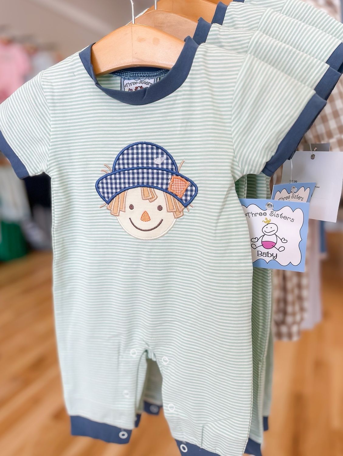 Scarecrow Applique Boys Romper