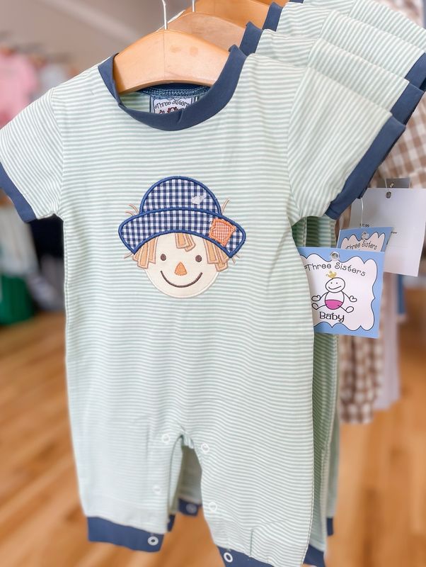 Scarecrow Applique Boys Romper