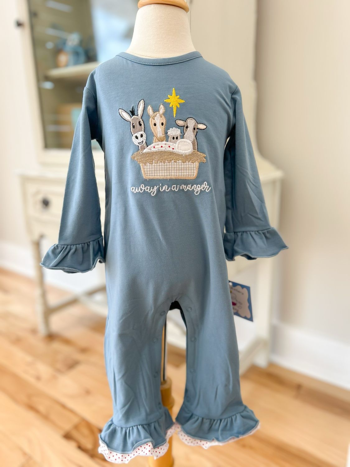 Away in a Manger Girls Romper