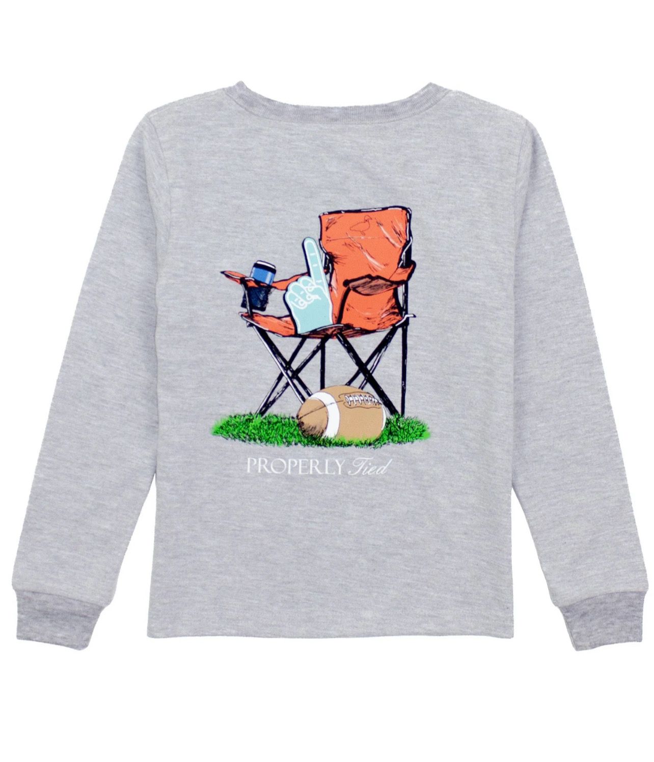 Properly Tied Sidelines L/S- Light Heather Grey