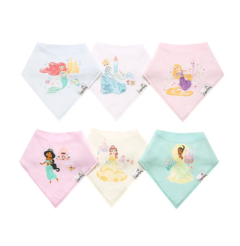 Copper Pearl &quot;Disney Princess&quot; Bandana Bibs (6 pack)