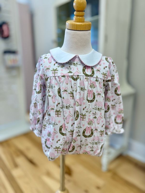 Christmas Toile Girls Collins Classic Bubble- size 6 months