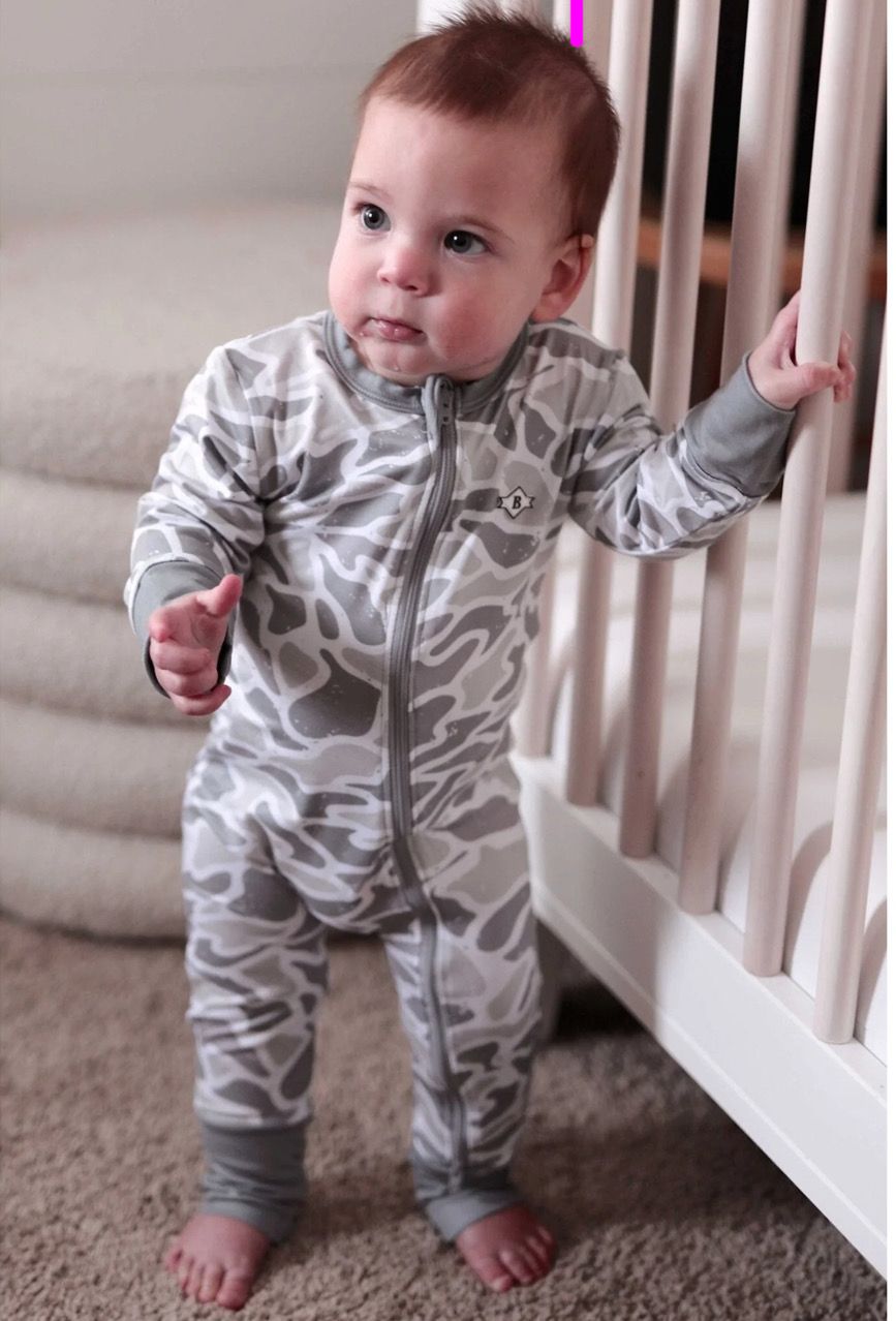 Burlebo Baby Zip Up- White Camo