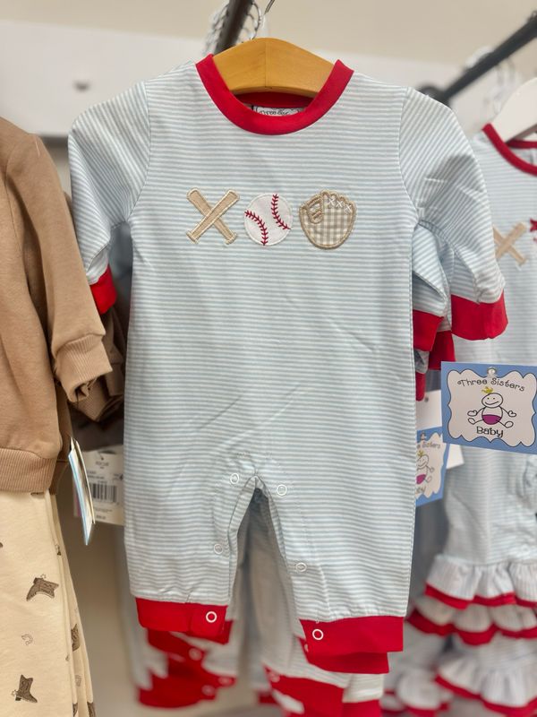 Baseball Applique Boys Romper
