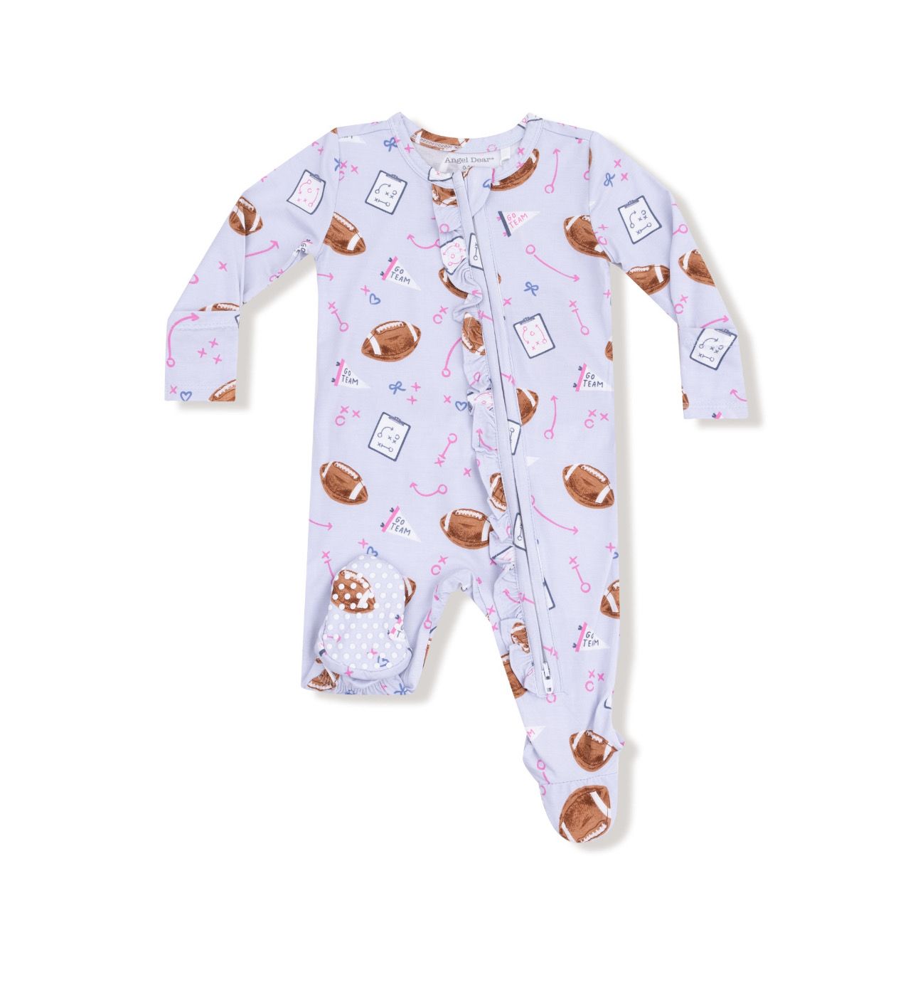 Touchdown Time Lavender 2-Way Zipper Footie