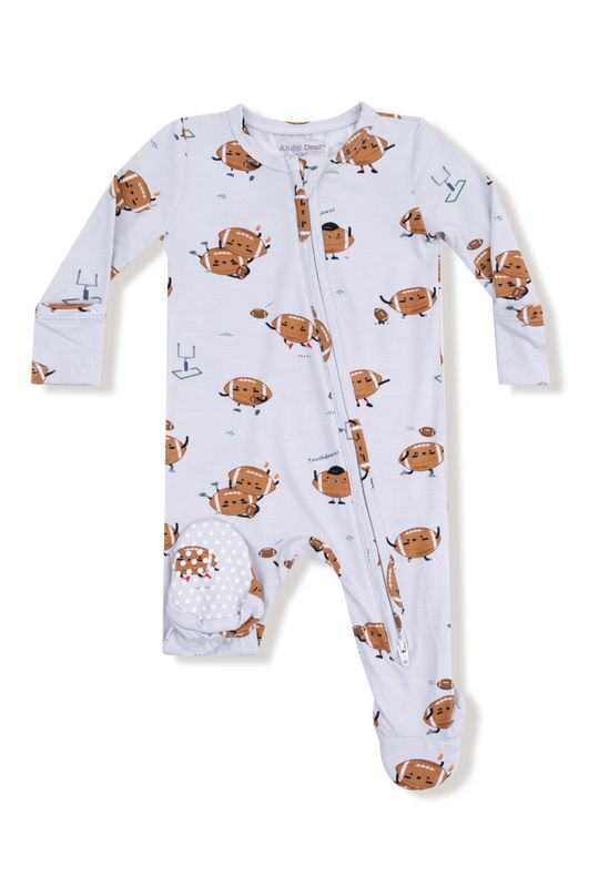 Footballs Playing Football - 2 Way Zipper Footie