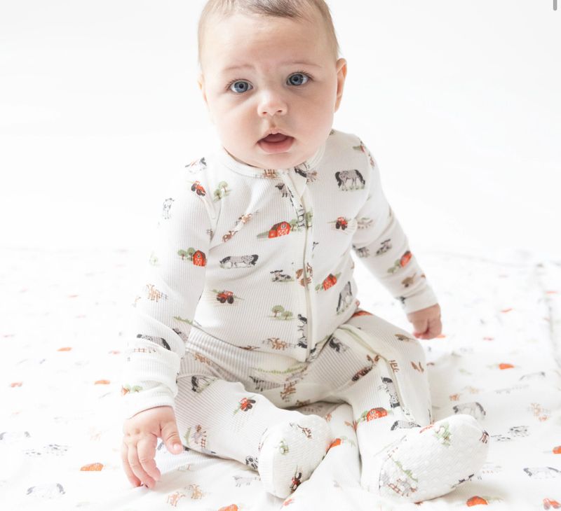 Little Farm - 2 Way Zipper Footie