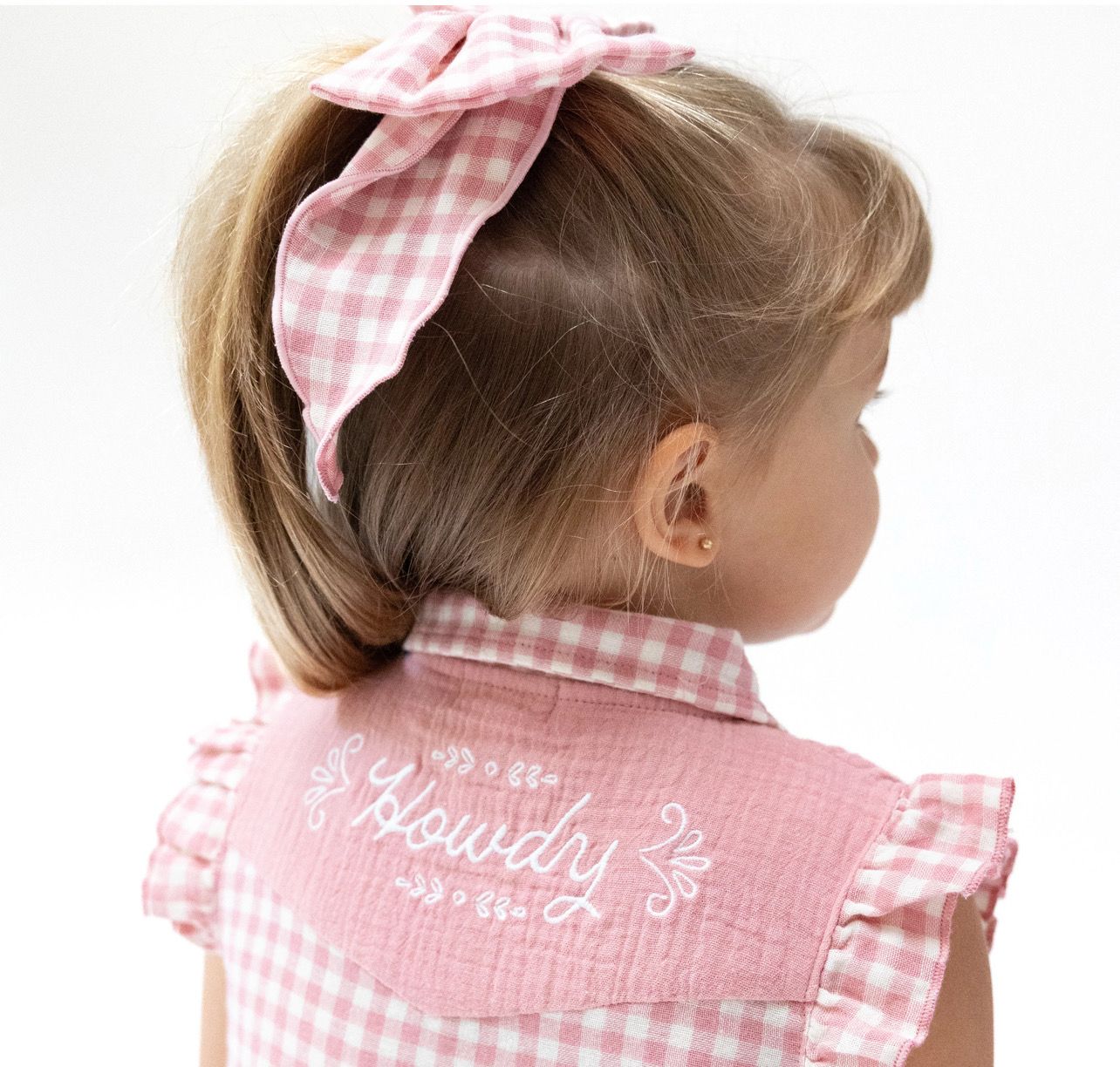 Rose Pink Plaid - Pearl Snap Dress