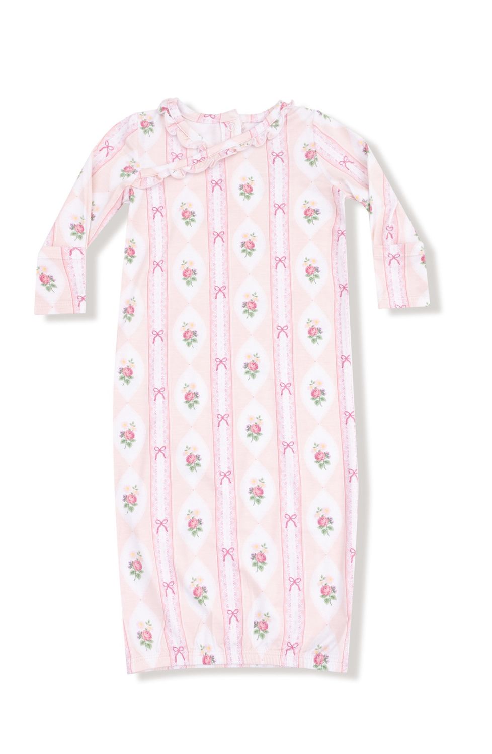 Ogee Lace Floral - Kimono Gown &amp; Ruffle Bonnet