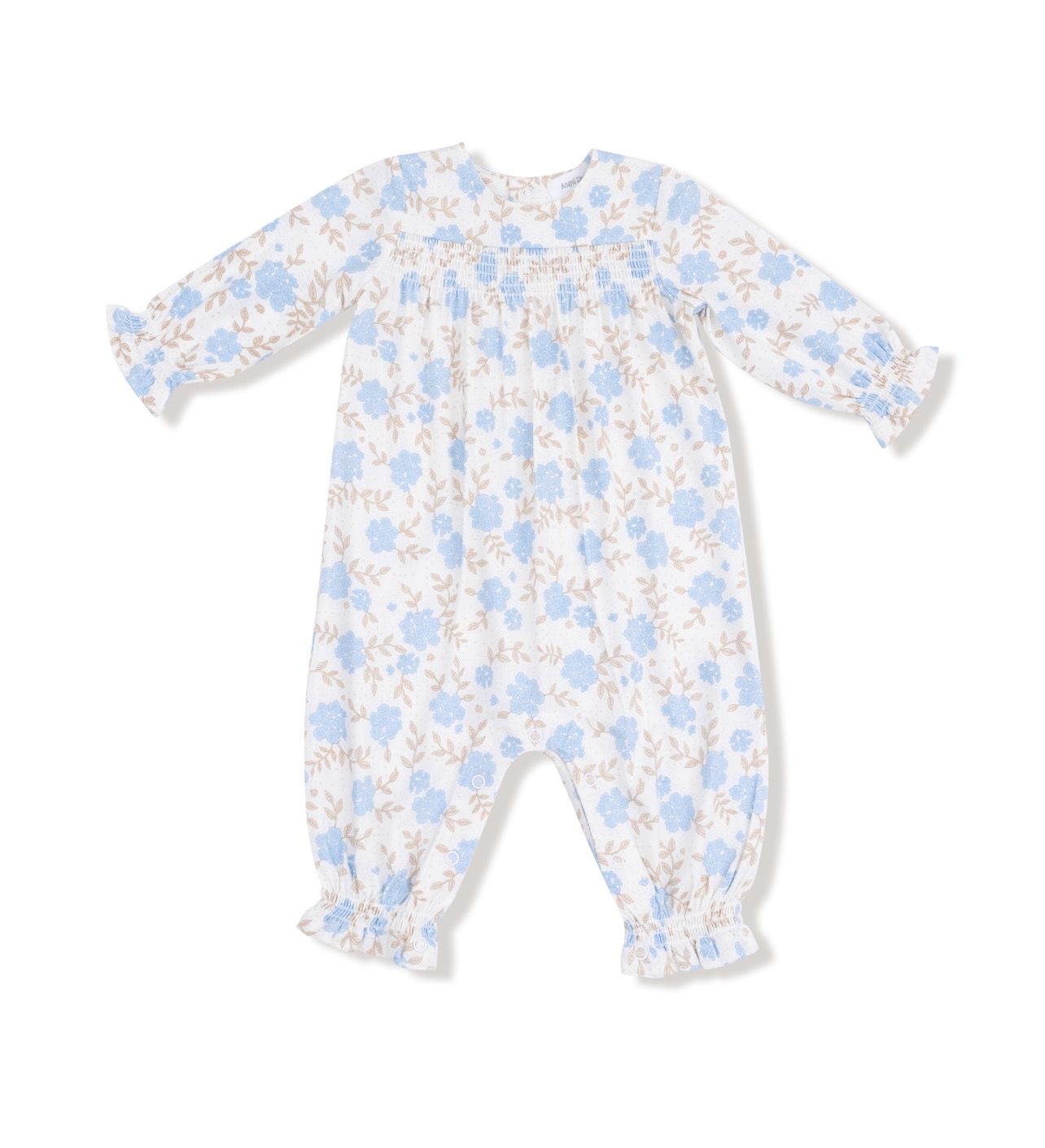 Baby Blue Floral Smocked Romper