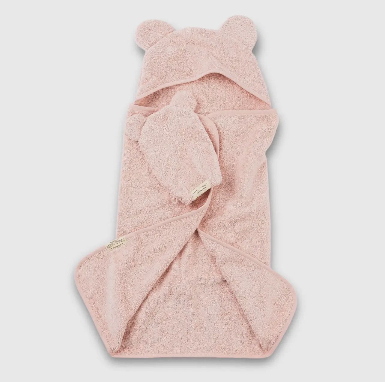 Blush Hooded Towel + Wash Mitt Set