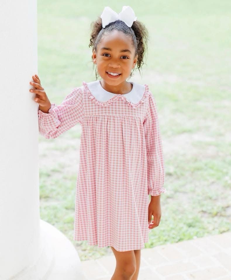 Catherine Dress - Light Pink Gingham