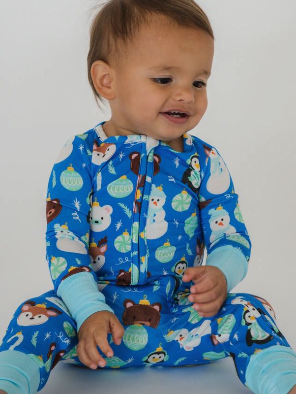 Softsnooze™ Bamboo Blue Frosty Friends Convertible Footie