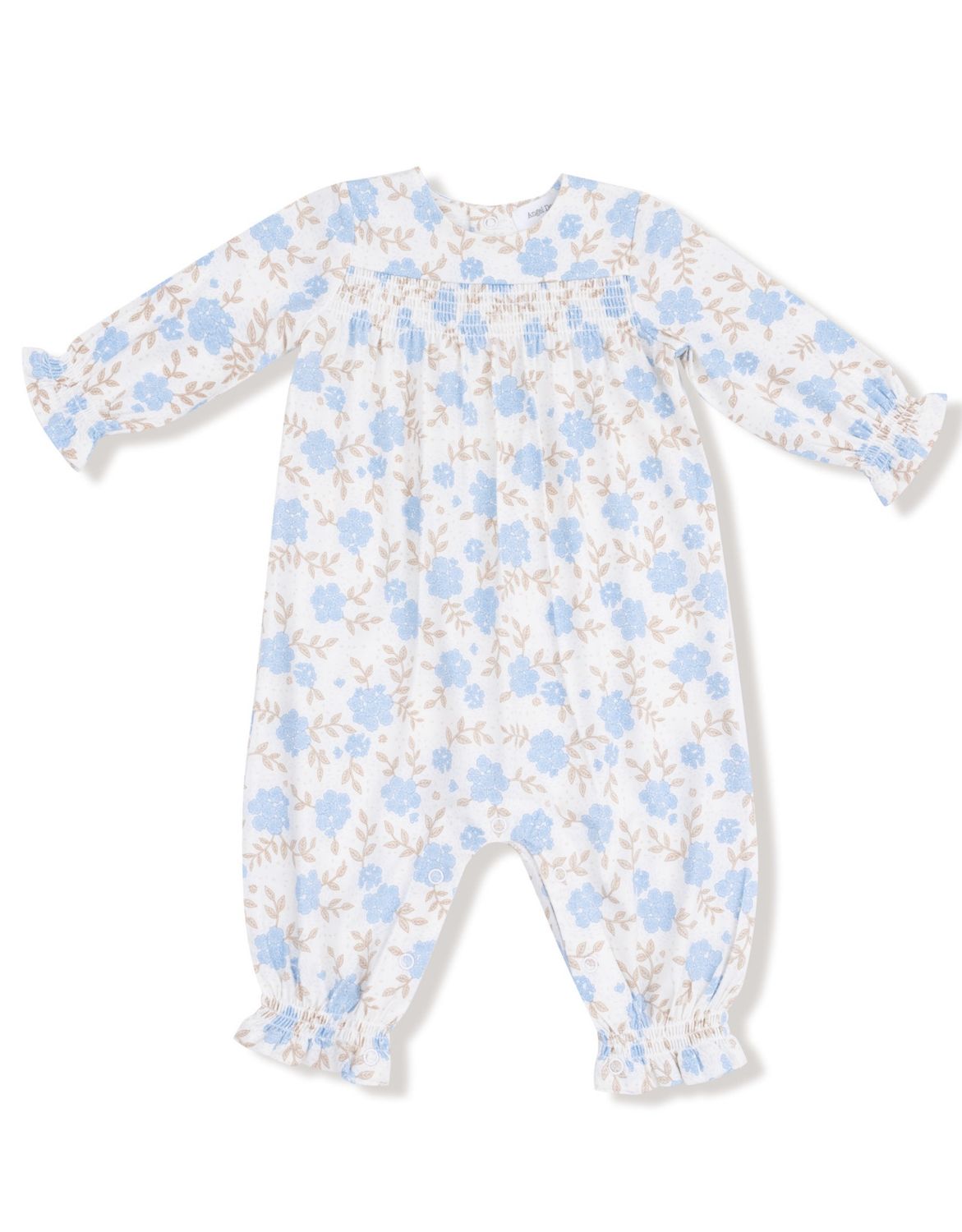 Baby Blue Floral Smocked Romper