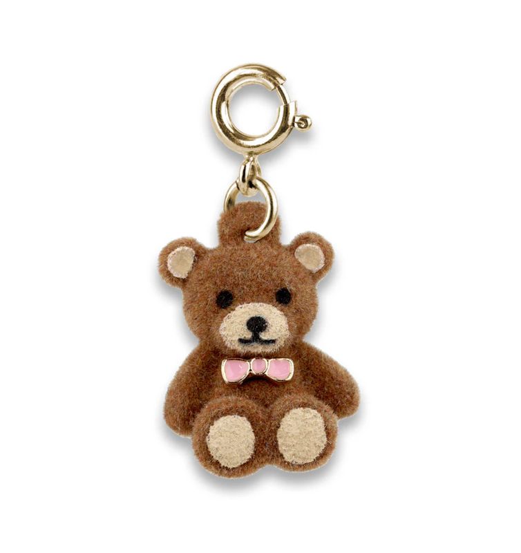 Charm It! Gold Fuzzy Bear Charm