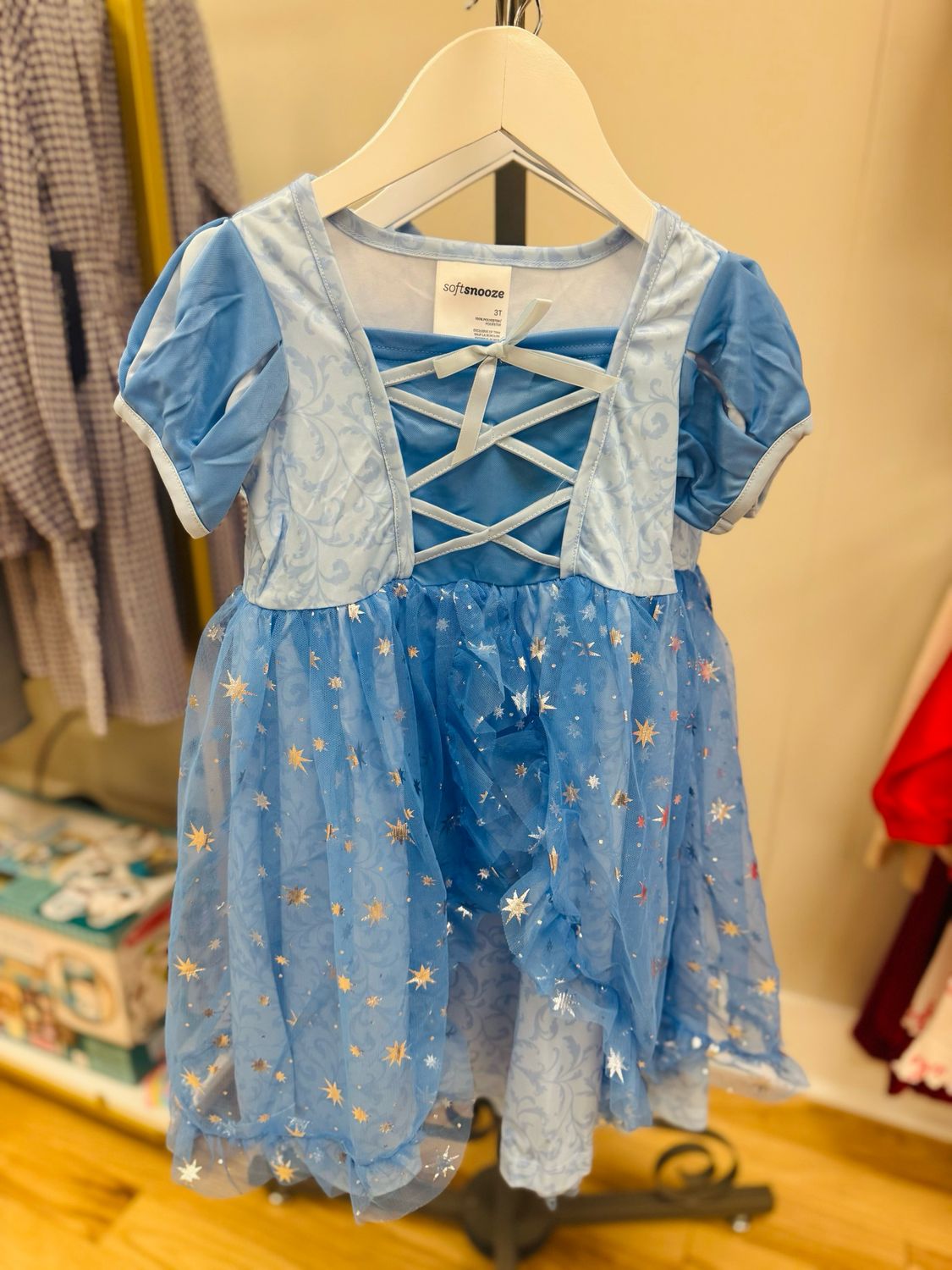 Softsnooze™ Girls Crystal Blue Princess Bow Dress-Up Nightgown