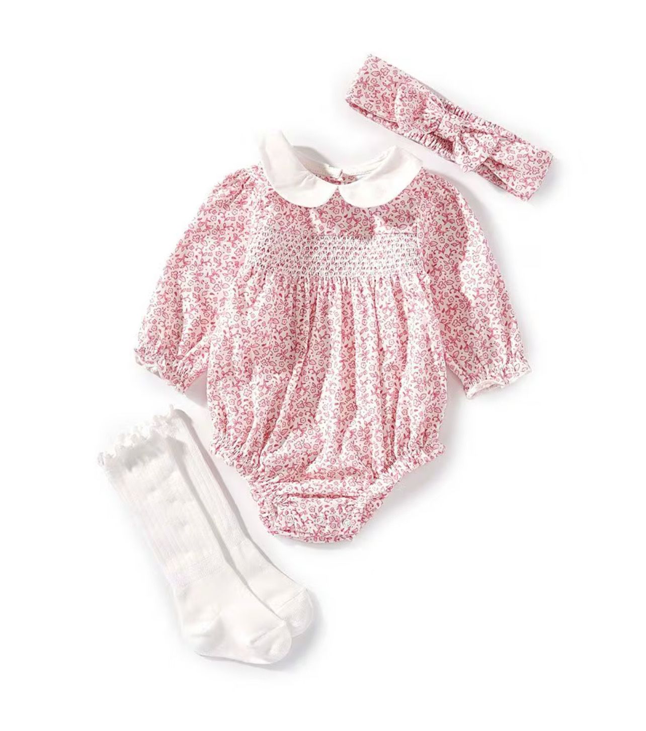 Floral Bubble Set W/ Socks &amp; Bow