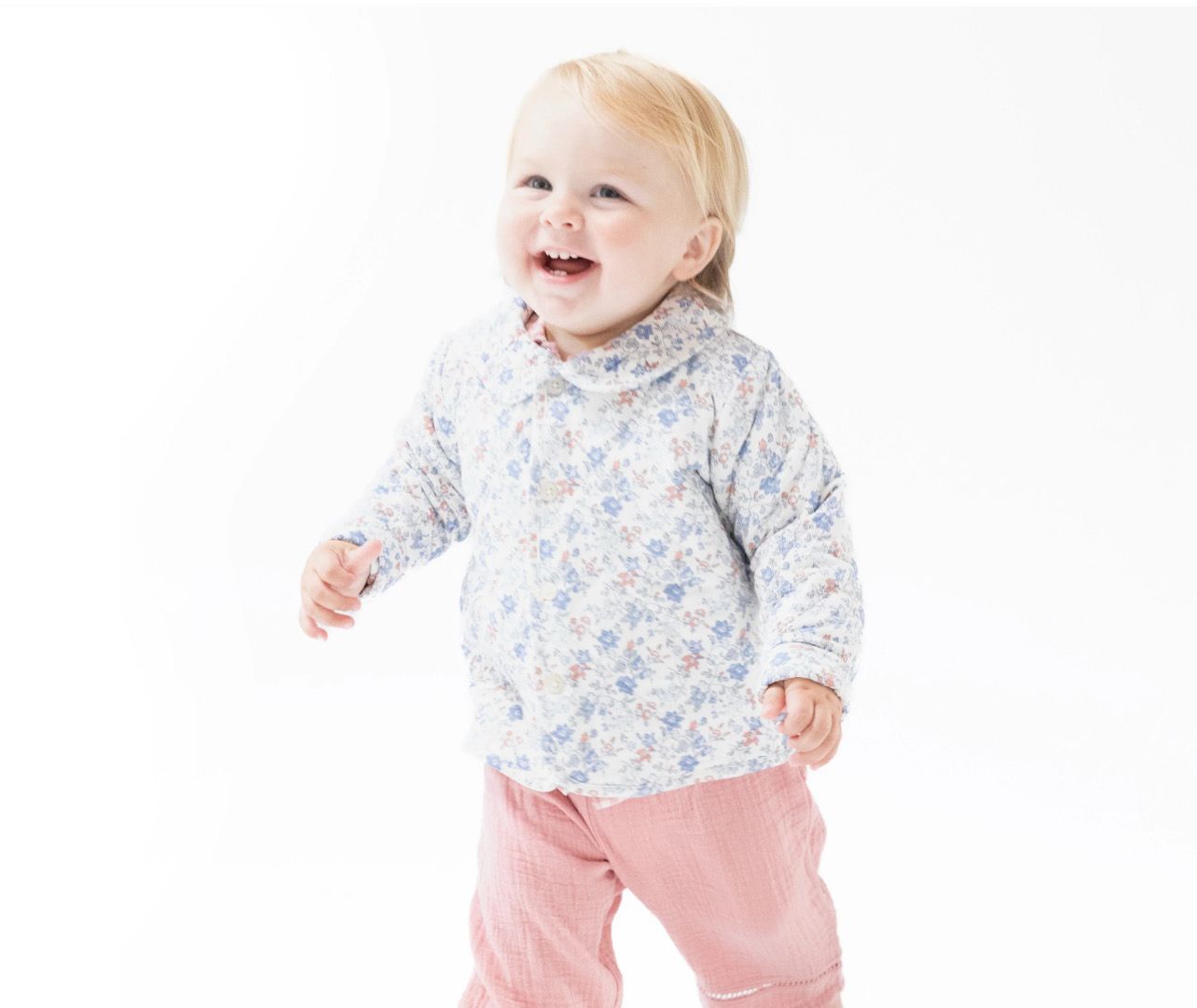 Country Girl Floral Peter Pan Collar Quilted Jacket