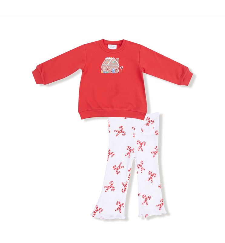 Gingerbread Puffy Oversized Sweatshirt &amp; Candy Cane Pants