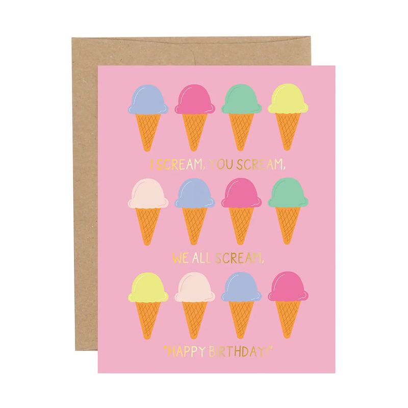 Ice Cream Birthday Greeting Card