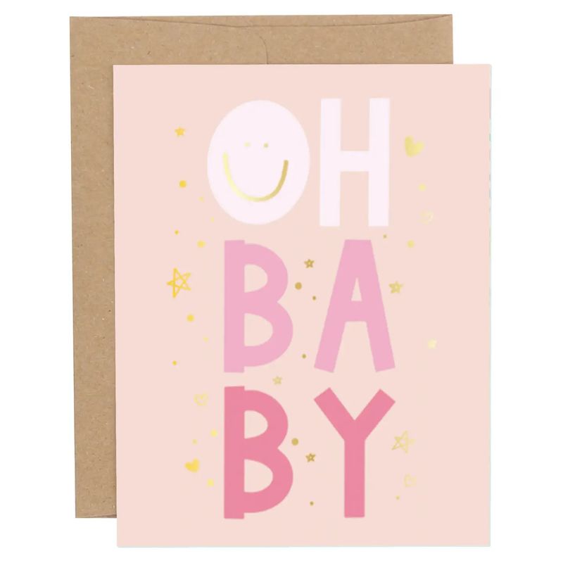 "Oh Baby" Pink Greeting Card