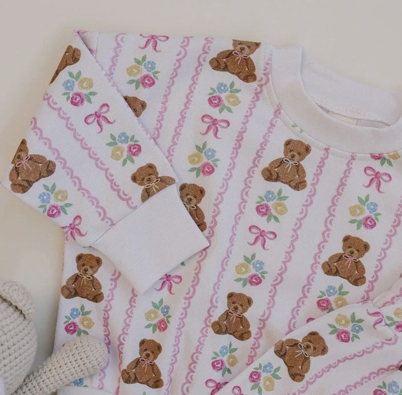 Sweet Bears And Bows Jogger Set