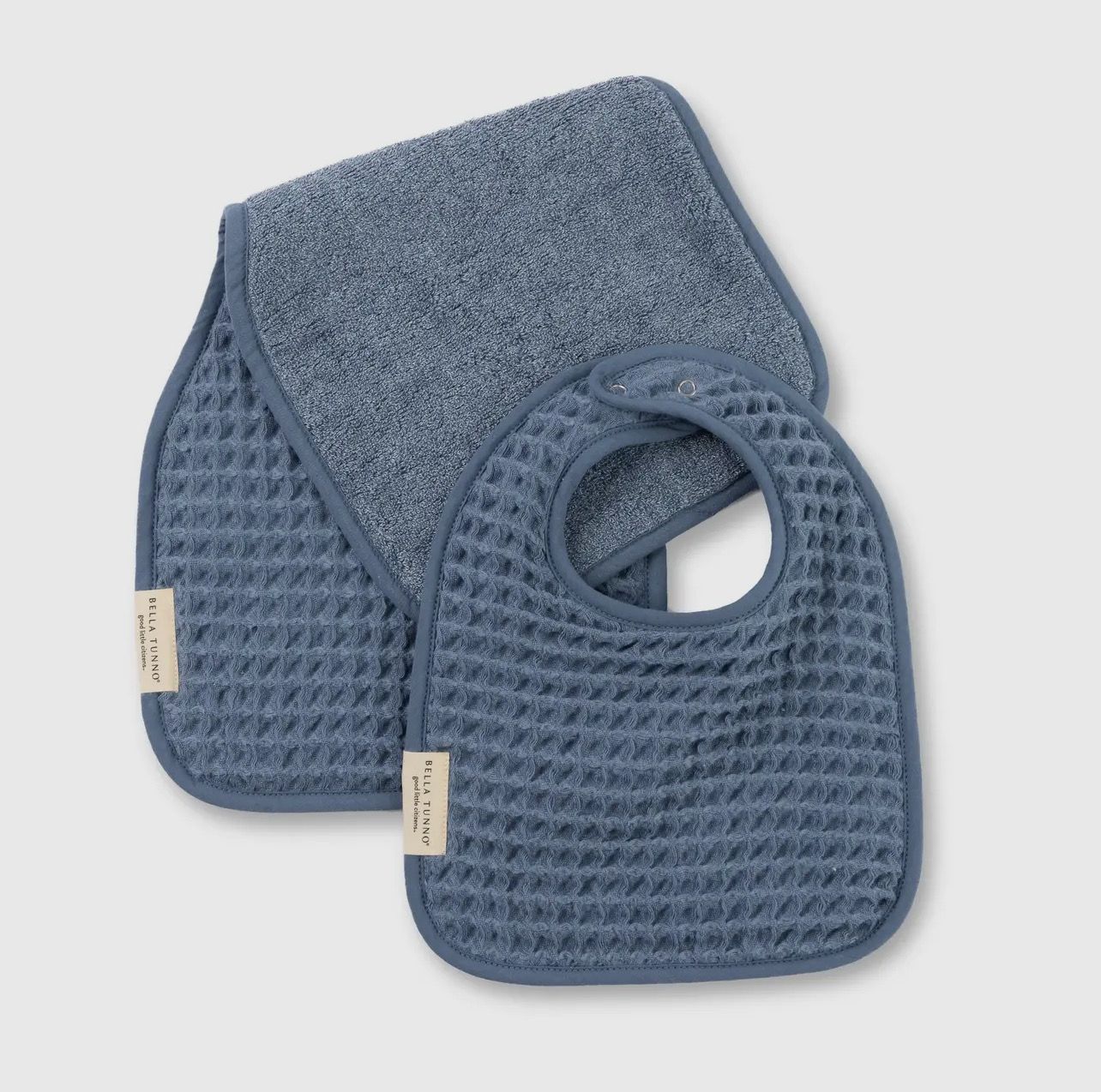 Rain Blue Reversible Bib + Burp Set