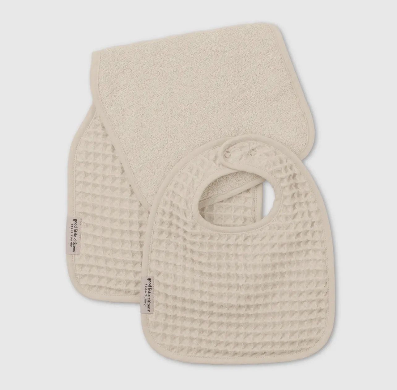 Linen Reversible Bib + Burp Set