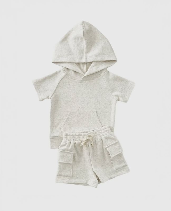 Oatmeal Cargo Shorts Set