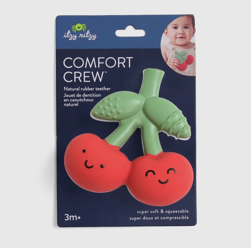 Itzy Ritzy Comfort Crew Rubber Teether- Cherries