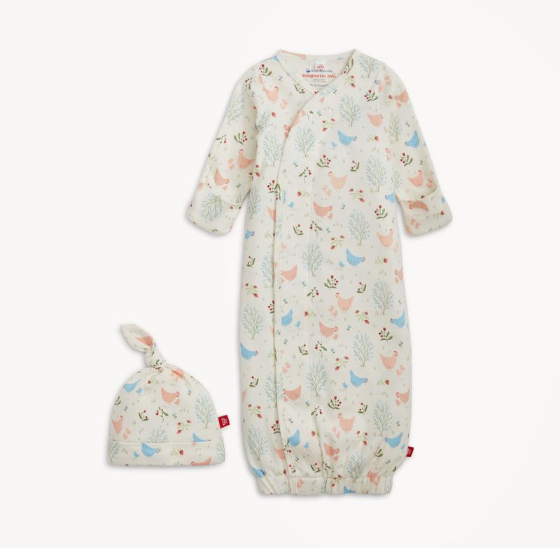 Magnetic Me Chicken Tender Organic Cotton Magnetic Gown + Hat