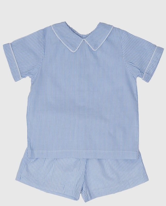 Finn Blue Stripe Short Set