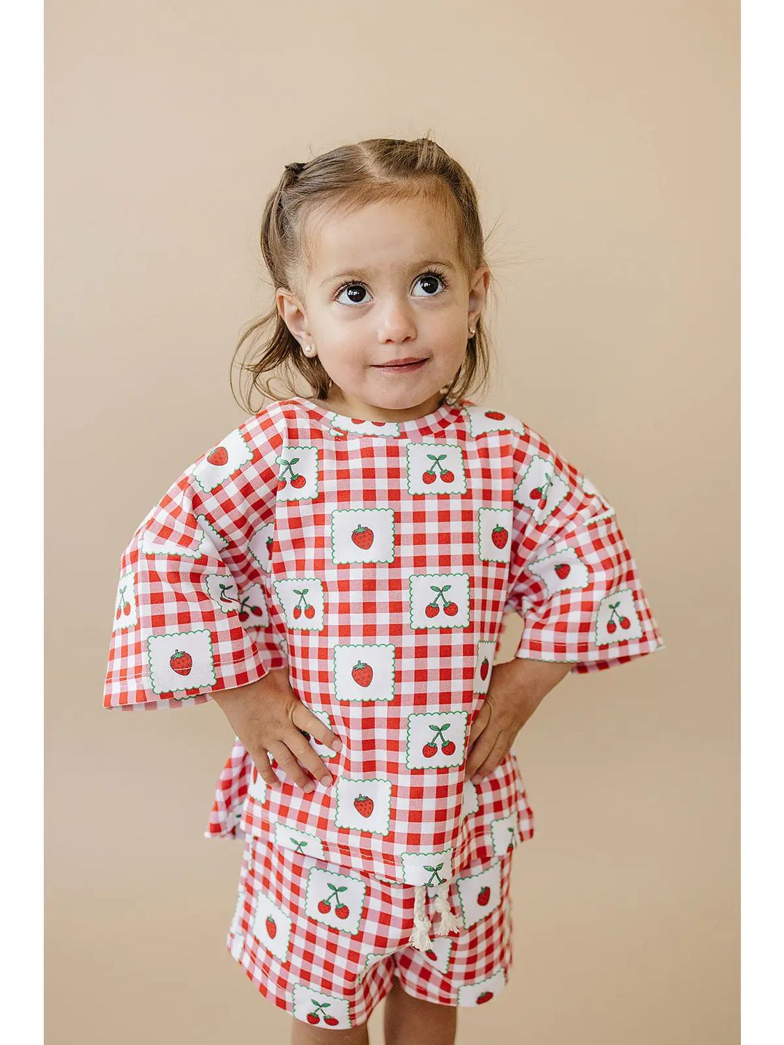 Strawberry Gingham Short Set