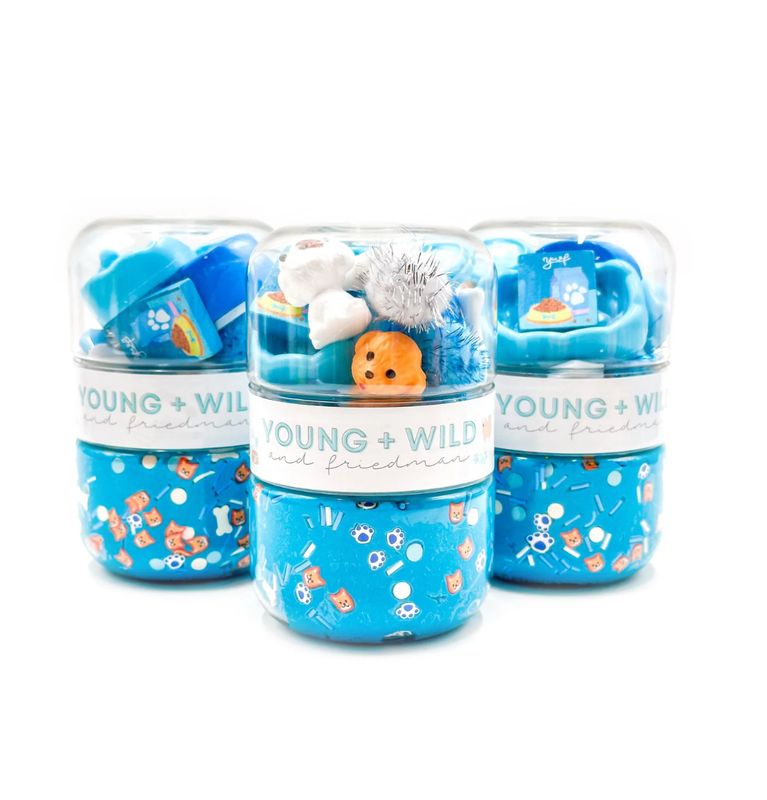 YWF Grab &amp; Go Dough Jar- Blue Pet Shop