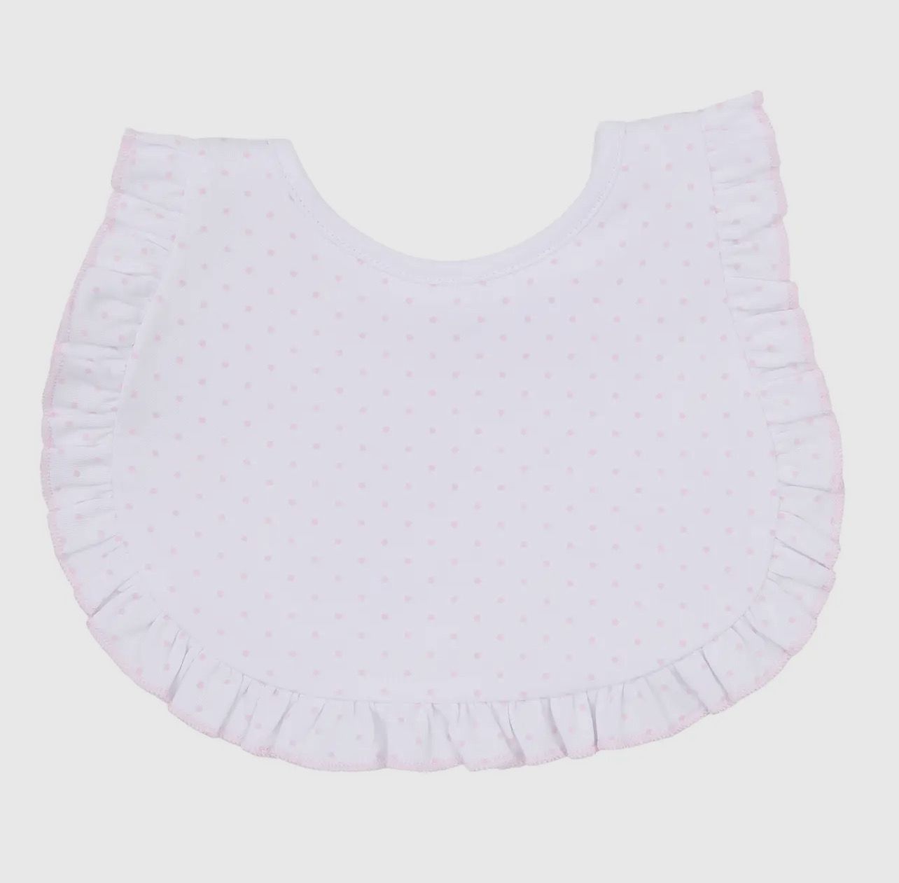 Mini Dots Ruffle Bib - Pink