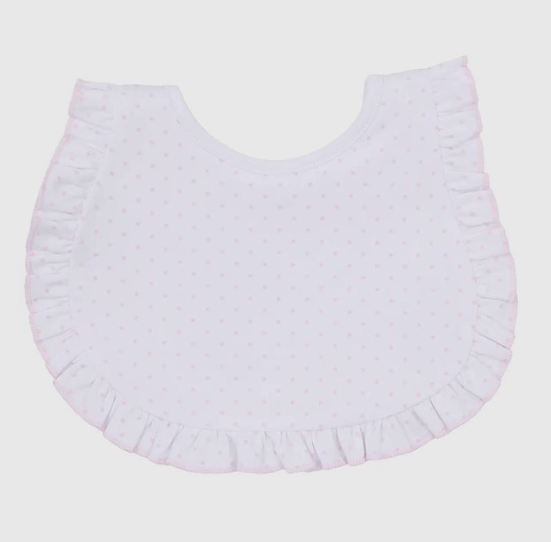 Mini Dots Ruffle Bib - Pink