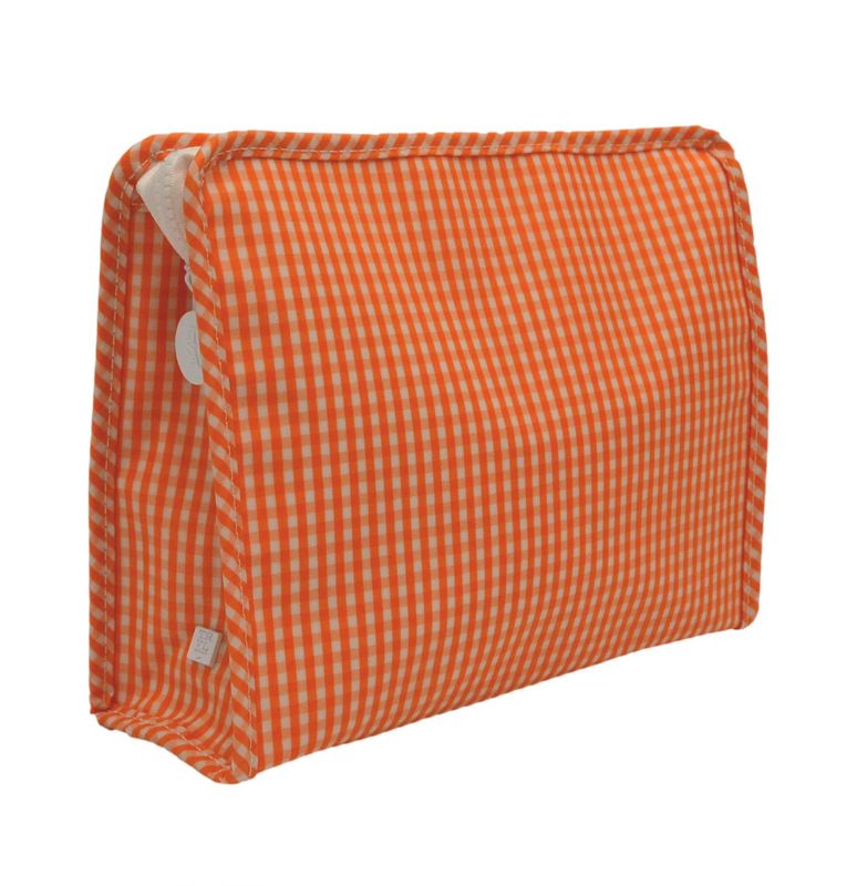TRVL Roadie Large Zip Pouch- Orange Gingham