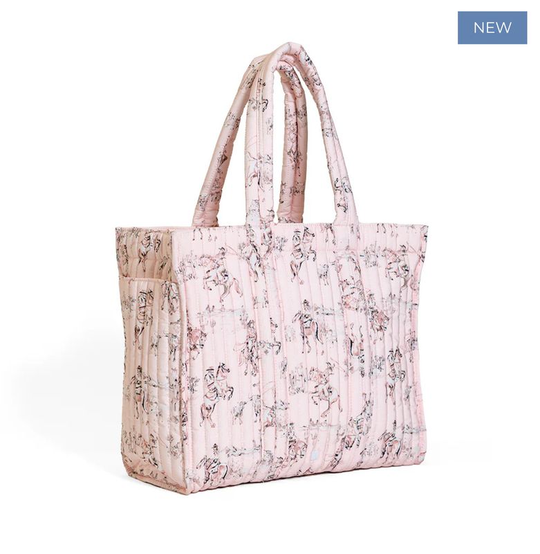 TRVL Go Go Quilted Tote- Cowgirl Toile