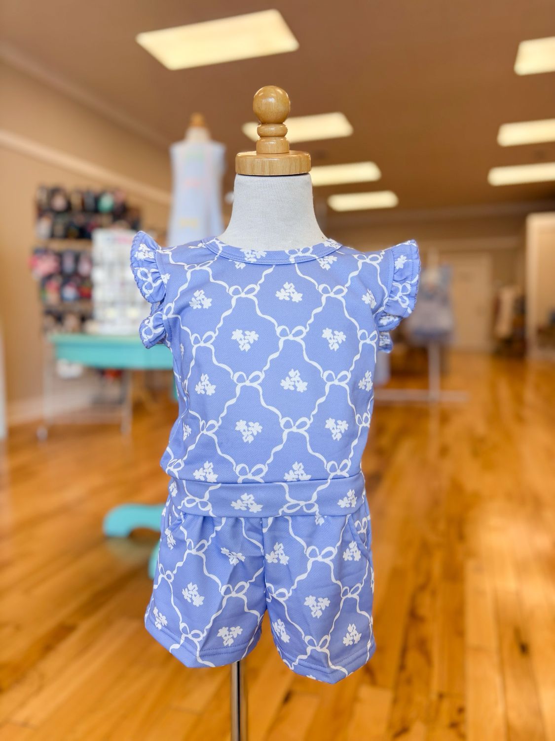Bluebell Bow Trellis Short Set