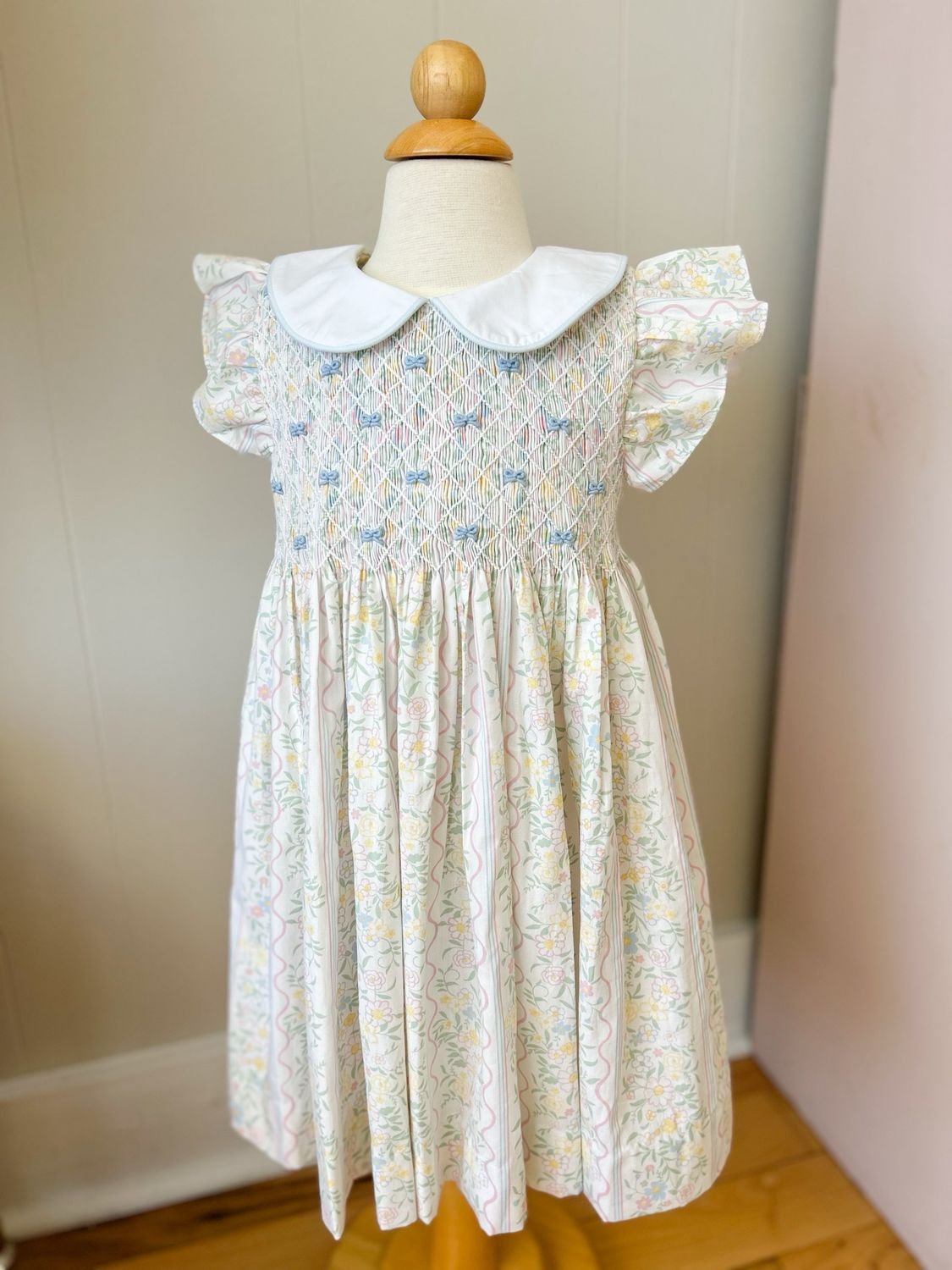 Spring Bouquet Smocked Geo Dress