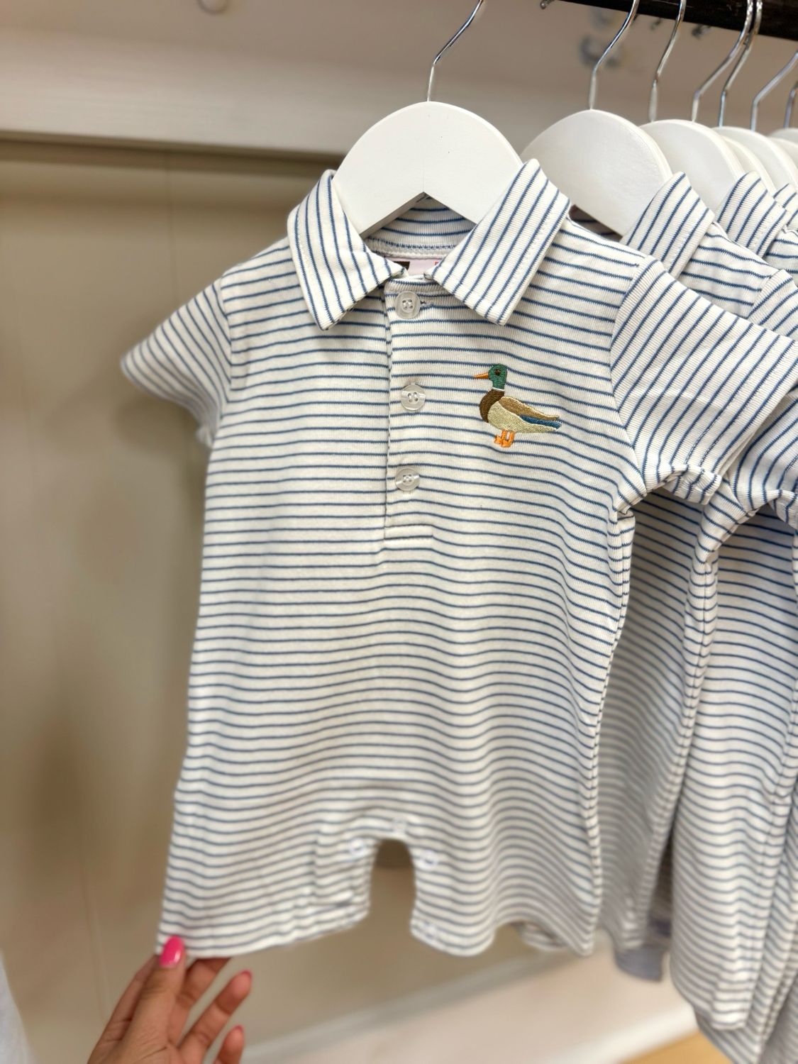 Mallard Duck Striped Romper