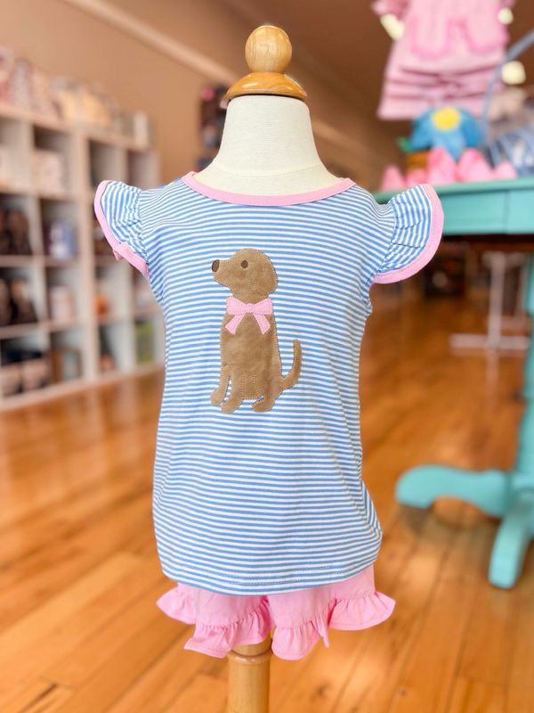 Puppy Applique A/S Short Set