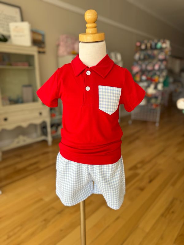 Myles Red &amp; Blue Short Set