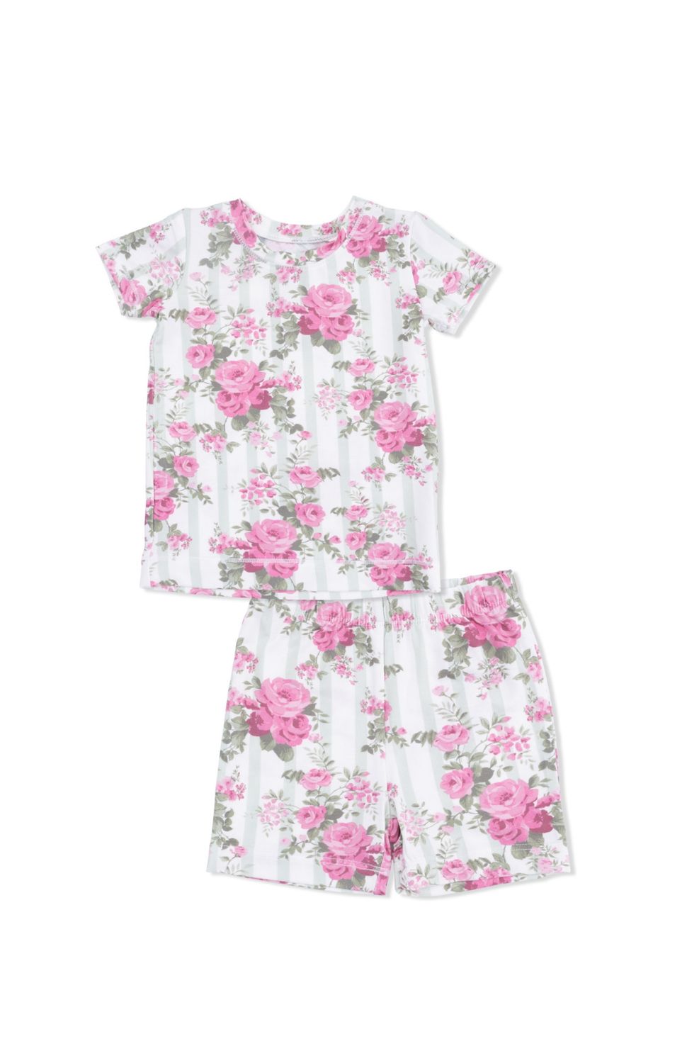 Cabbage Rose Stripe PJ Short Set