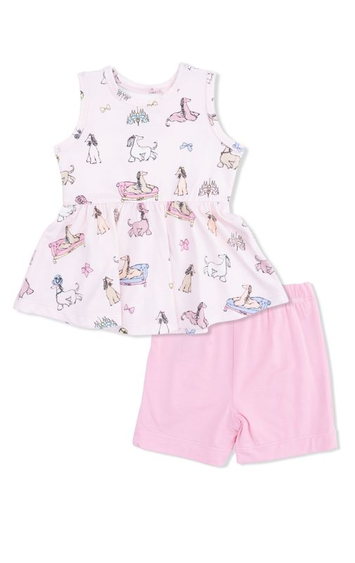 Fancy Hounds with Bows Peplum Tank Top &amp; Bike Short