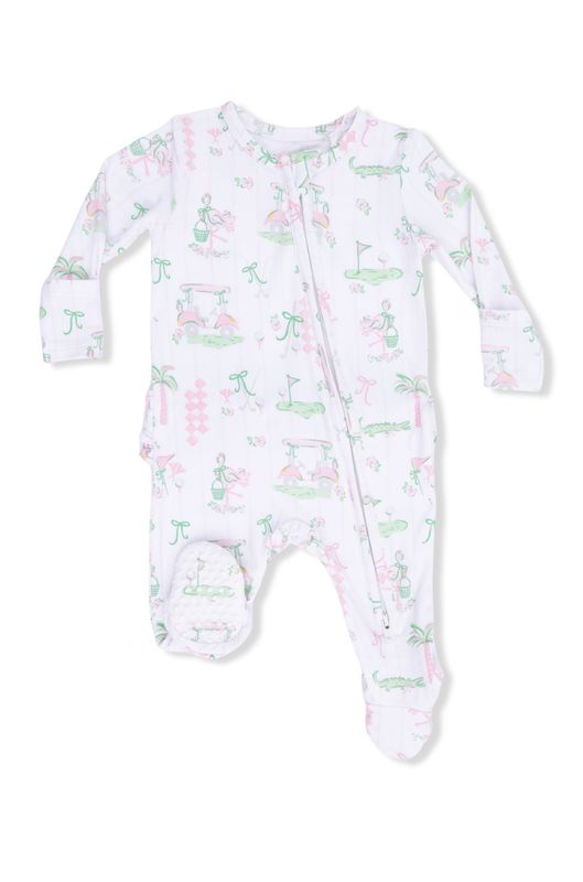 Pretty Golf 2 Way Ruffle Back Zipper Footie