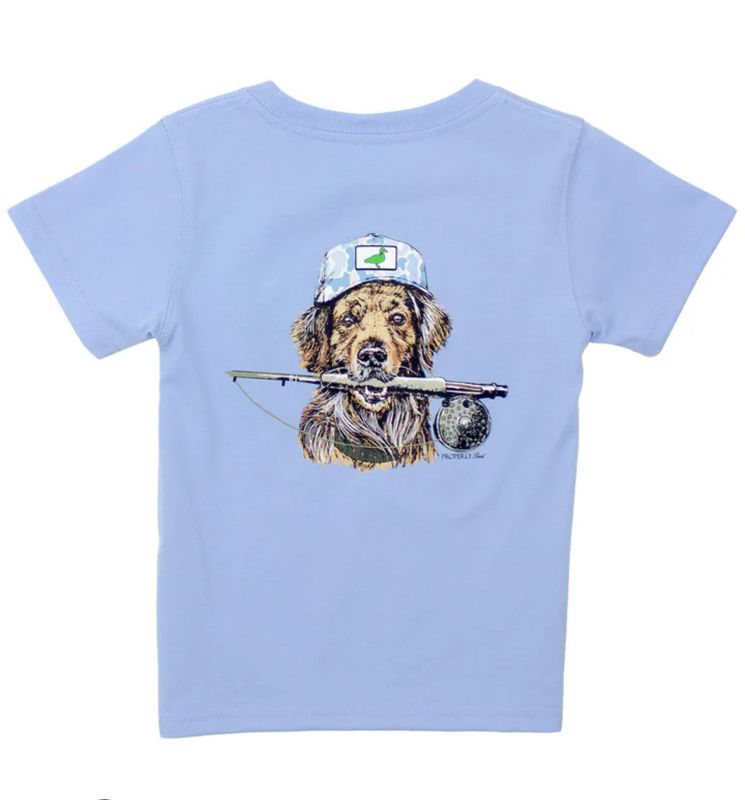 Properly Tied Boys Fishing Buddy Tee- Light Blue
