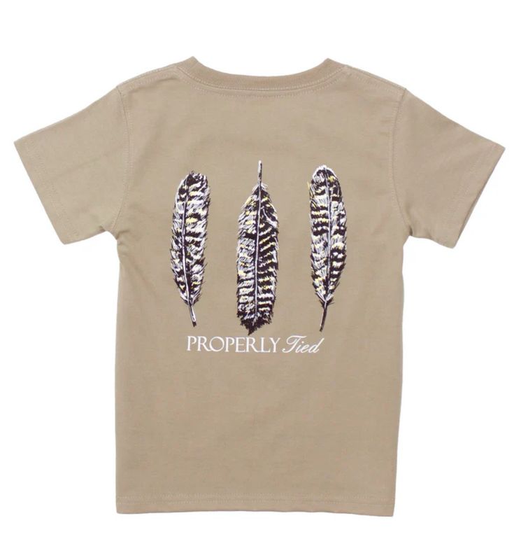 Properly Tied Triple Feather Tee- Sand