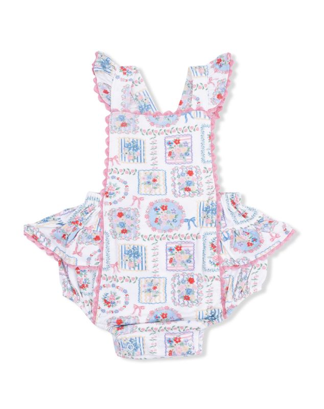 Julep's Floral Patchwork Ric Rac Ruffle Sunsuit